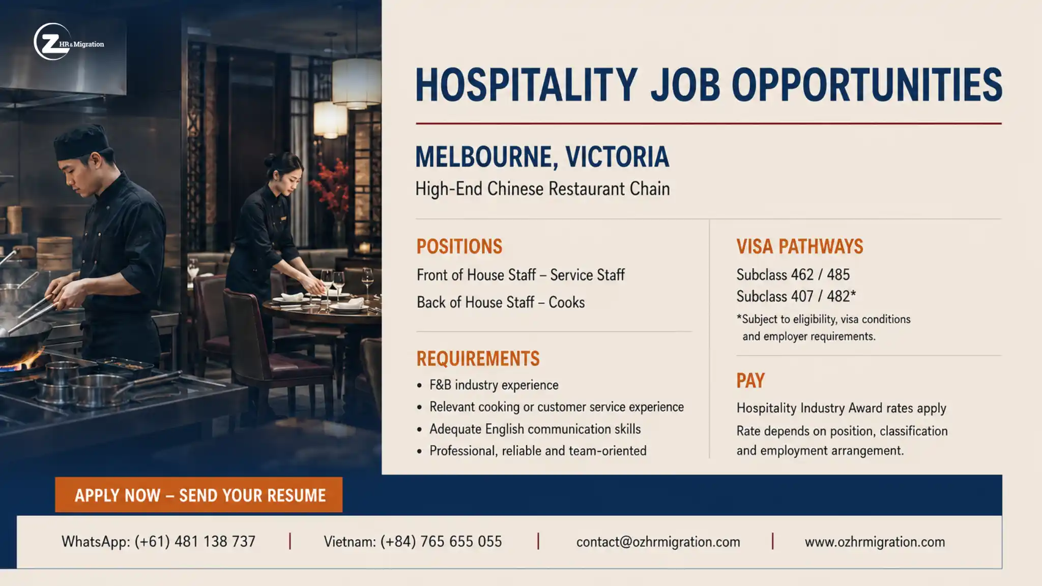 Restaurant Jobs in Melbourne: FOH and Cook Roles 2
